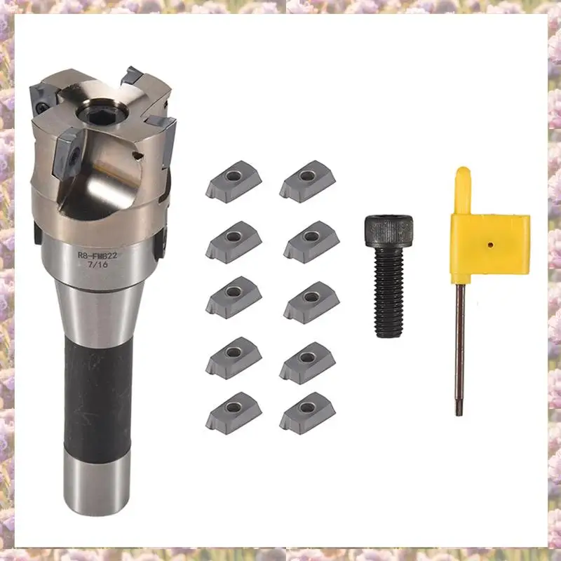 

-FTGT 400R 50MM Milling CNC Face End Mill Cutter Kit + 10Pcs APMT1604 Carbide Inserts + R8 Shank Arbor For Power Machine Tool