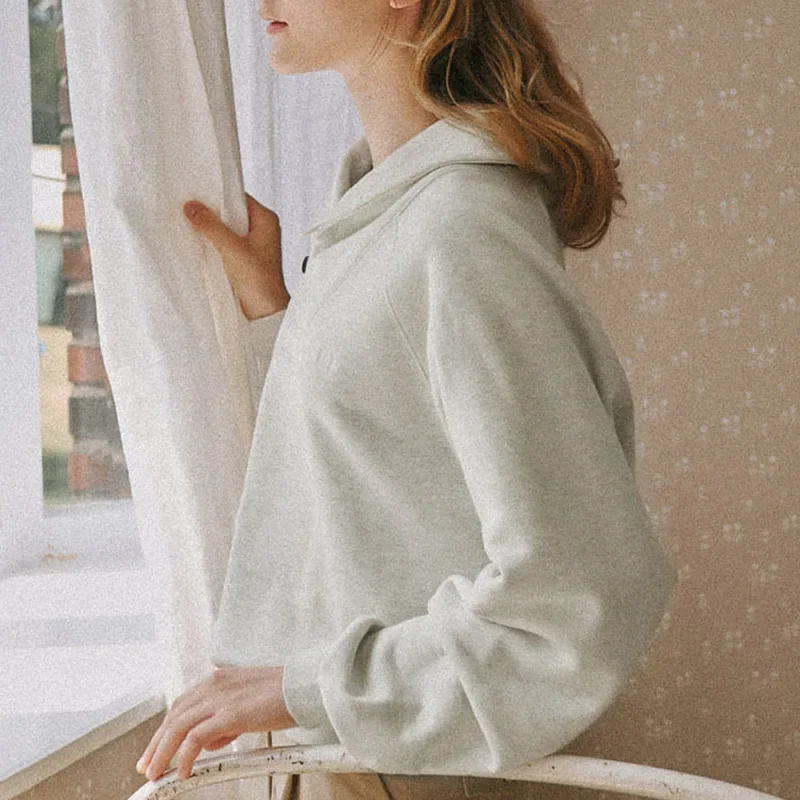 100% القطن التلبيب البلوز البلوز المرأة 2025 الخريف جديد الرجعية الأدبية فضفاضة طويلة الأكمام سترة غير رسمية الملابس النسائية #4