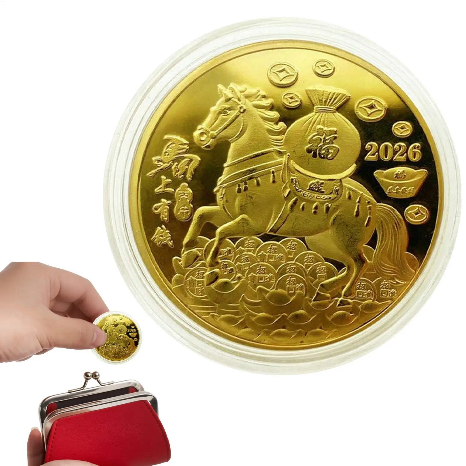 2026 Year of the Horse Souvenir Art Collectible Coin Chinese New Year Horse Coin Collection Souvenir Year of the Horse Collector