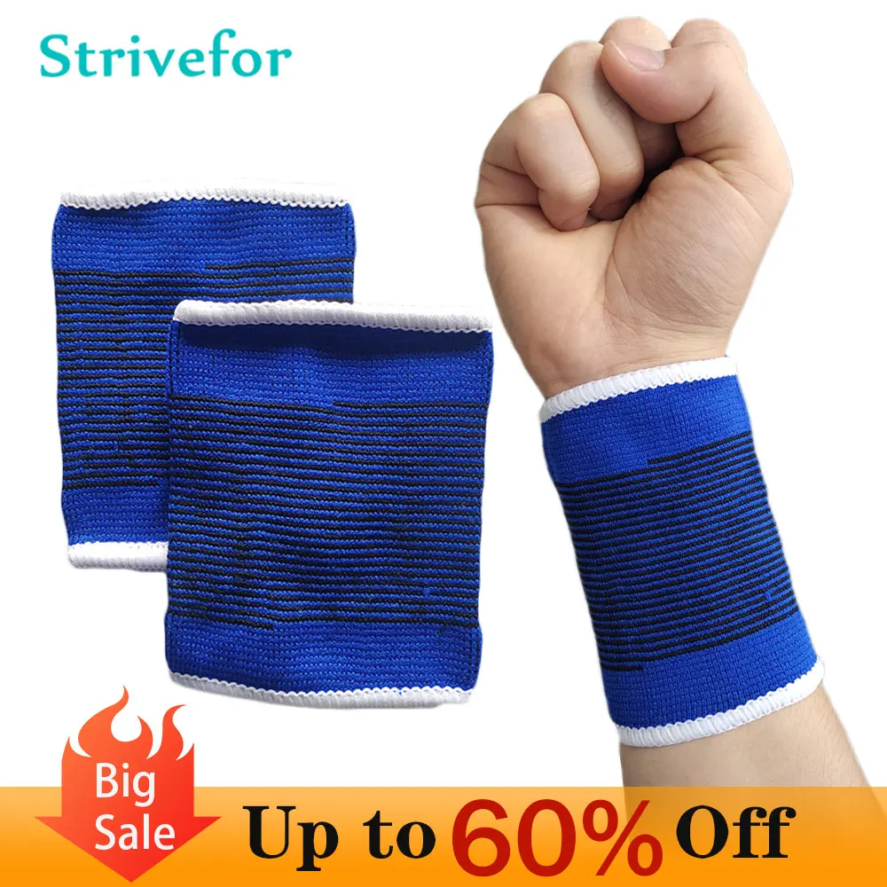 

2pcs Wristband Wrist Support Brace Straps For Running Basketball Tennis Gym Fitness Workout Weightlifting Protector Wrist Joints