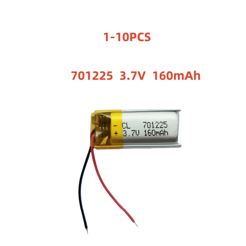 

701225 3.7V 160mAh Small Size Lipo Rechargeable Battery Lithium Polymer For MP3 Bluetooth MID headset headphone video pen