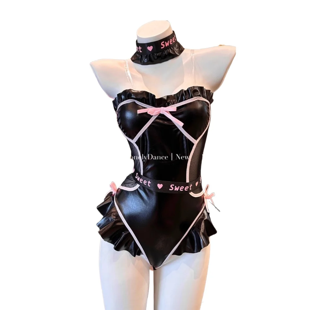 

Sexy Lingerie Cosplay Car Show Model Perspective OnePiece Anime Car Model Girl Uniform Leather Bodysuit Teddy Underwear Jumpsuit