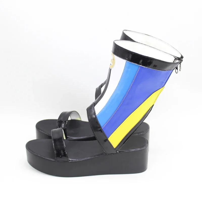 FGO Tomoe Gozen 코스프레 신발 PU 가죽 신발 할로윈 카니발 부츠 게임 Fate Grand Order 코스프레 소품 맞춤 제작