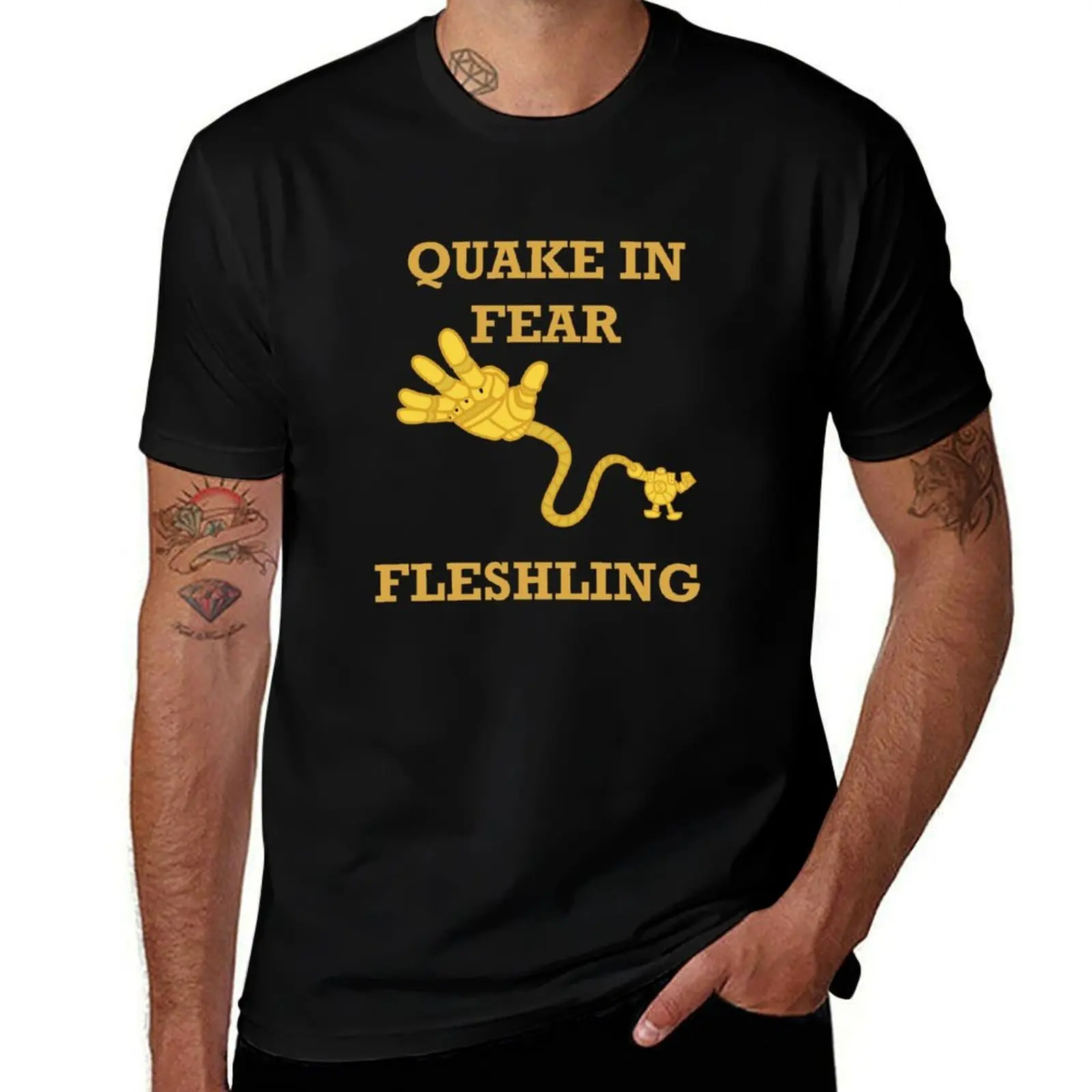 Blitzcrank - QUAKE IN FEAR FLESHLING T-Shirt t shirts for man cotton soft t shirts for man graphic vintage T-Shirt