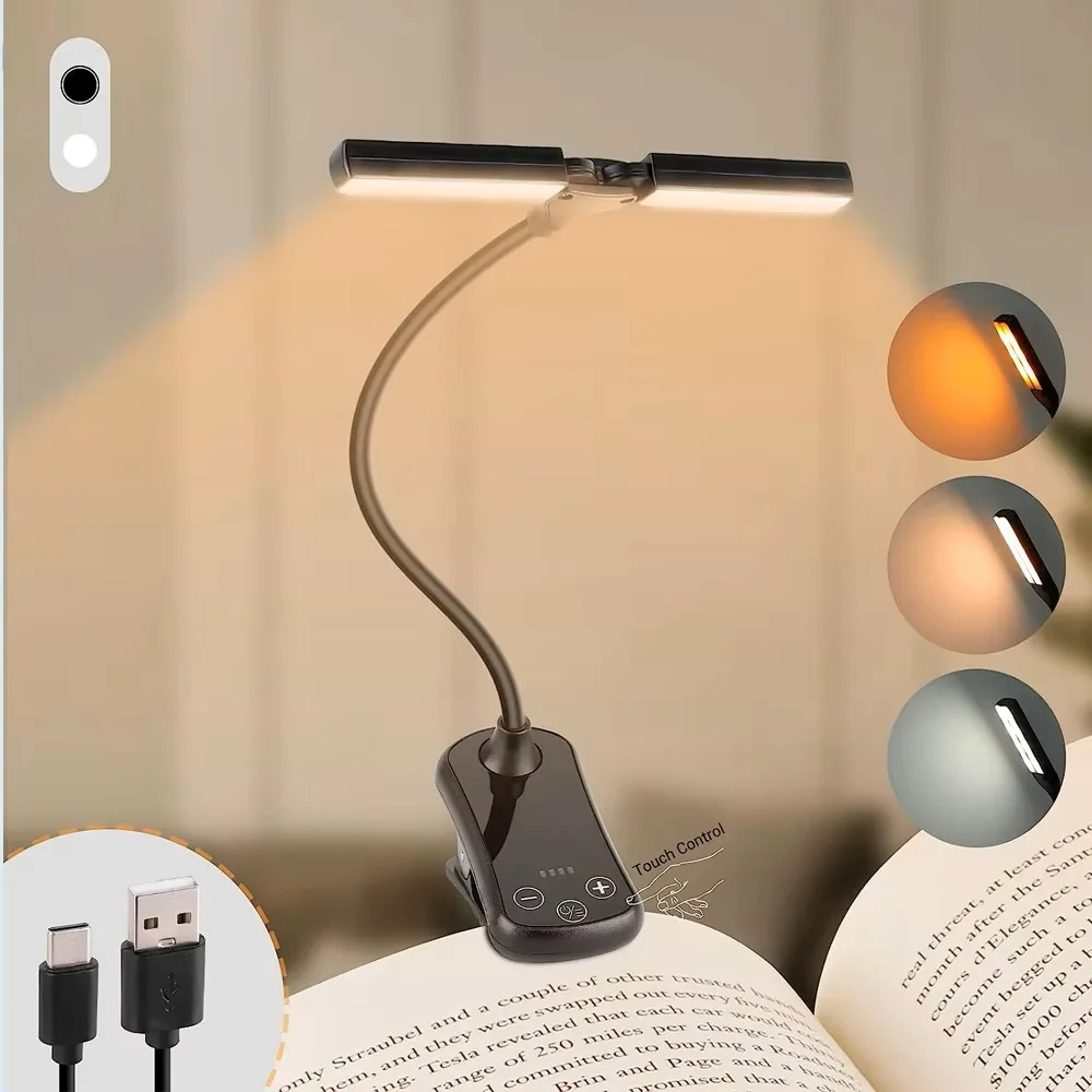 OSITE SKY 14 светодиодных светильников с зажимом для книг, 3 цвета, USB зарядка — фото товара