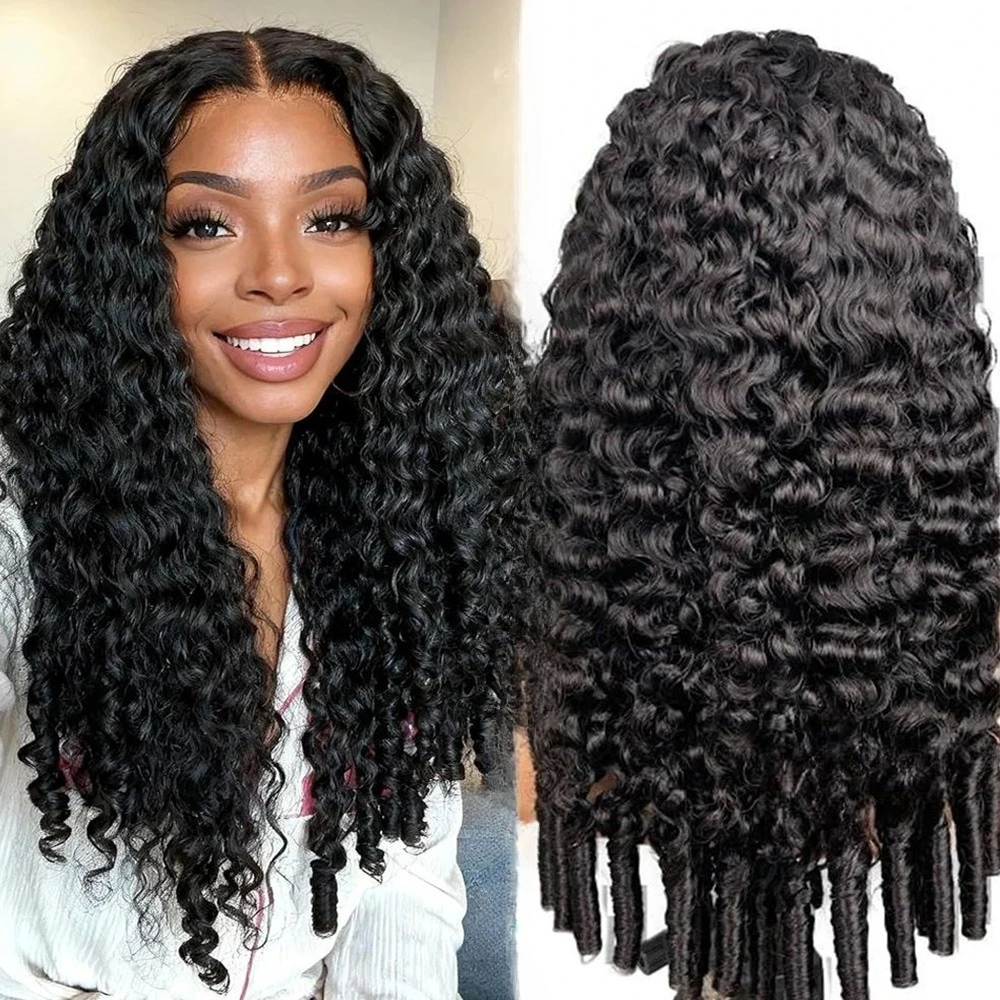 

220% Density 13x4 13x6 HD Transparent Burmese Curly Human Hair Wigs 7x6 12A Human Hair Wigs With Spiral End Texture For Women