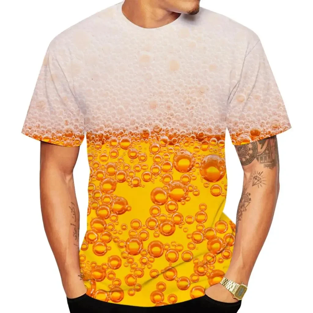 

Fun Beer 3D Printed Plus-size Men's T-shirt Street Harajuku Casual Fitness Sport Quick Drying Breathable Short Sleeve