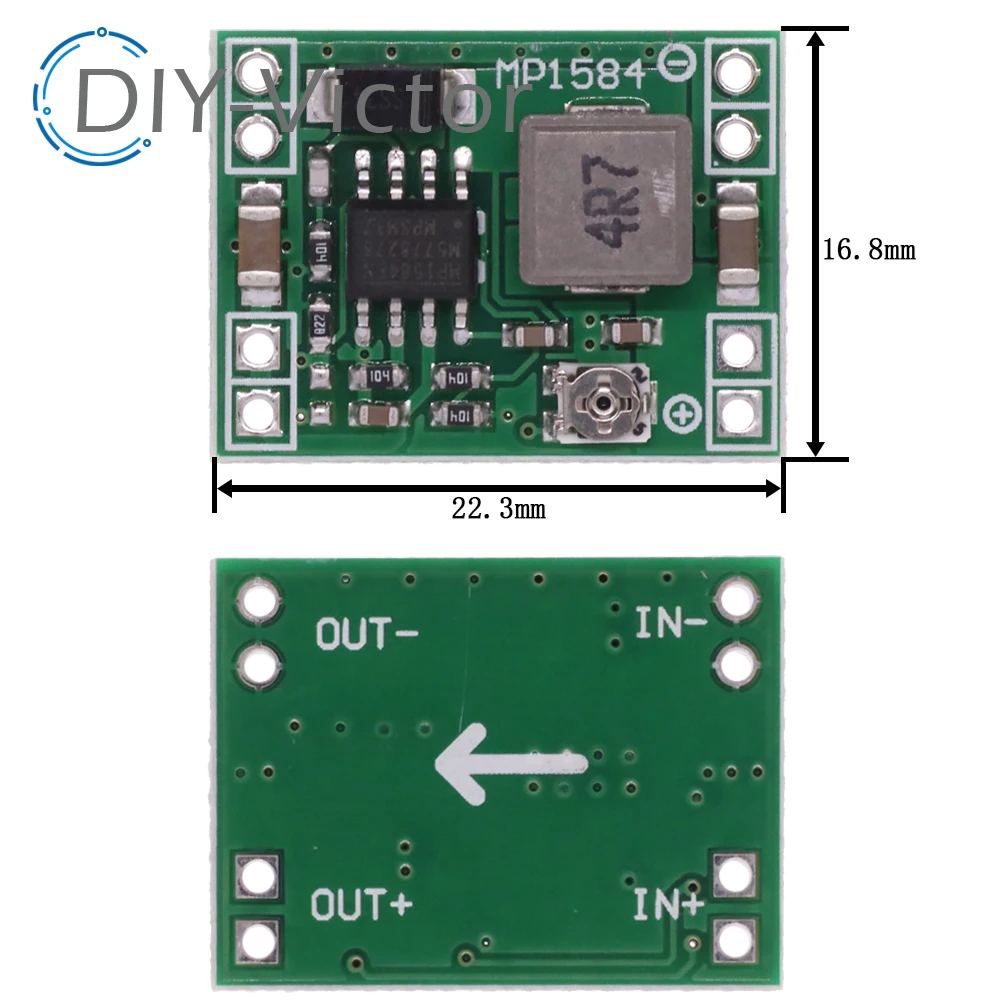 MP1584EN 3A сверхмаленькая фотопроцедура, понижающий модуль питания, Регулируемый понижающий выходной модуль 24 В, 12 В, 9 В, 5 В, 3 в