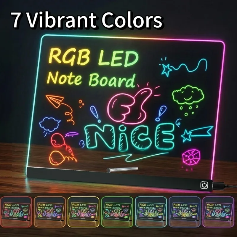 led-light-emitting-painting-board-acrylic-erasable-handwriting-board-equipped-with-7-colors-of-lights-and-7-pens-for-room-use