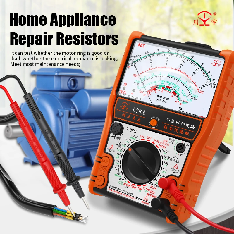 New Pointer Multimeter T88A T88B T88C AC/DC 2500V Volt-Ammeter Analog Multimetro Resistor Tester With Coat Electrician Tools