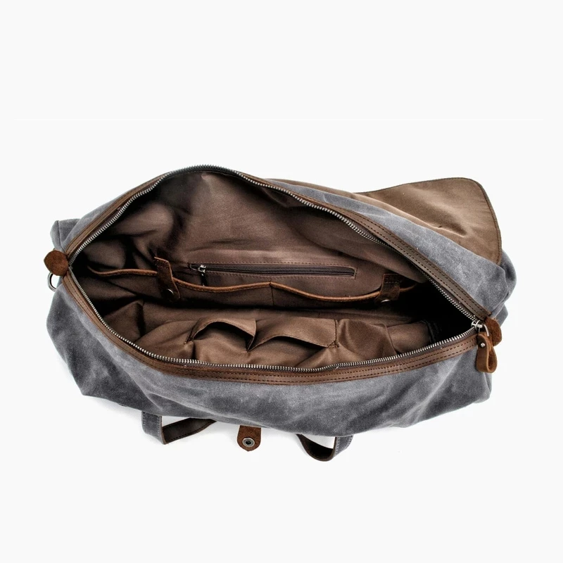 Bolsa de lona encerada para viaje, bolso de mano de gran capacidad, resistente al agua, Estilo Vintage, ideal para fin de semana y negocios, para