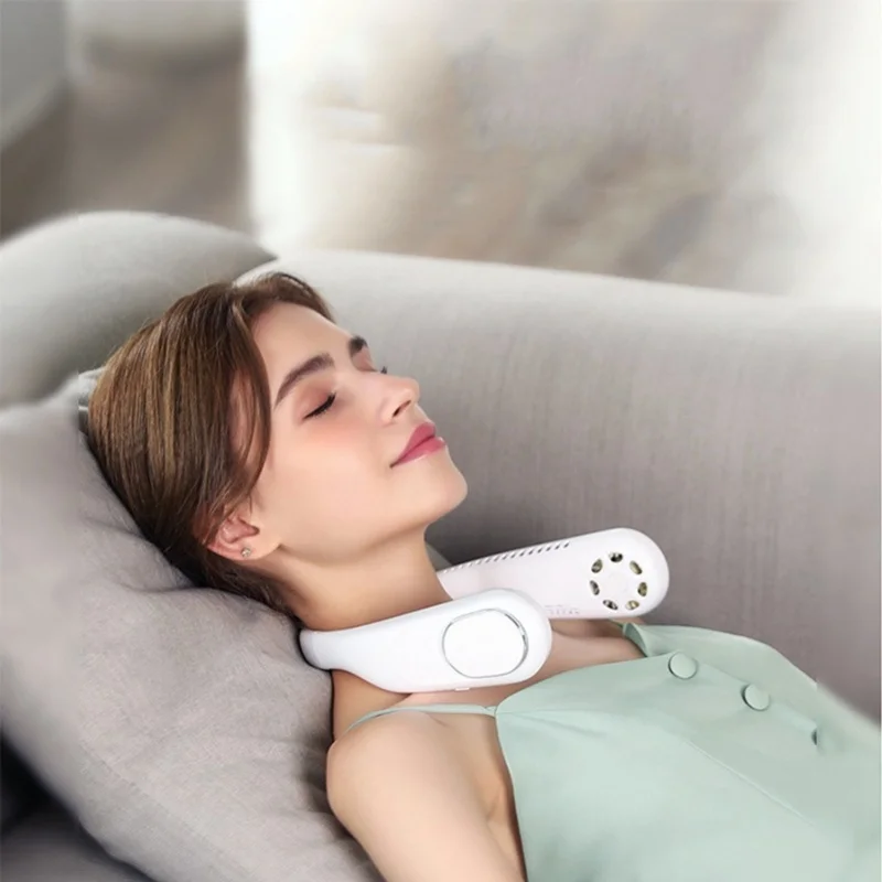 USB Neck Fan 3 Levels Low Noise Rechargeable Bladeless Long Battery Life Portable Neck Fan For Shopping Travelling Outdoor