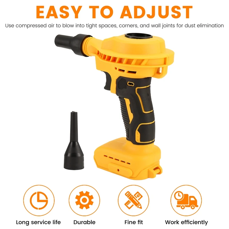 Mesin debu udara tanpa kabel, alat listrik pembersih Inflator vakum pembersih efisien dapat diisi ulang untuk baterai Dewalt 18V 20V