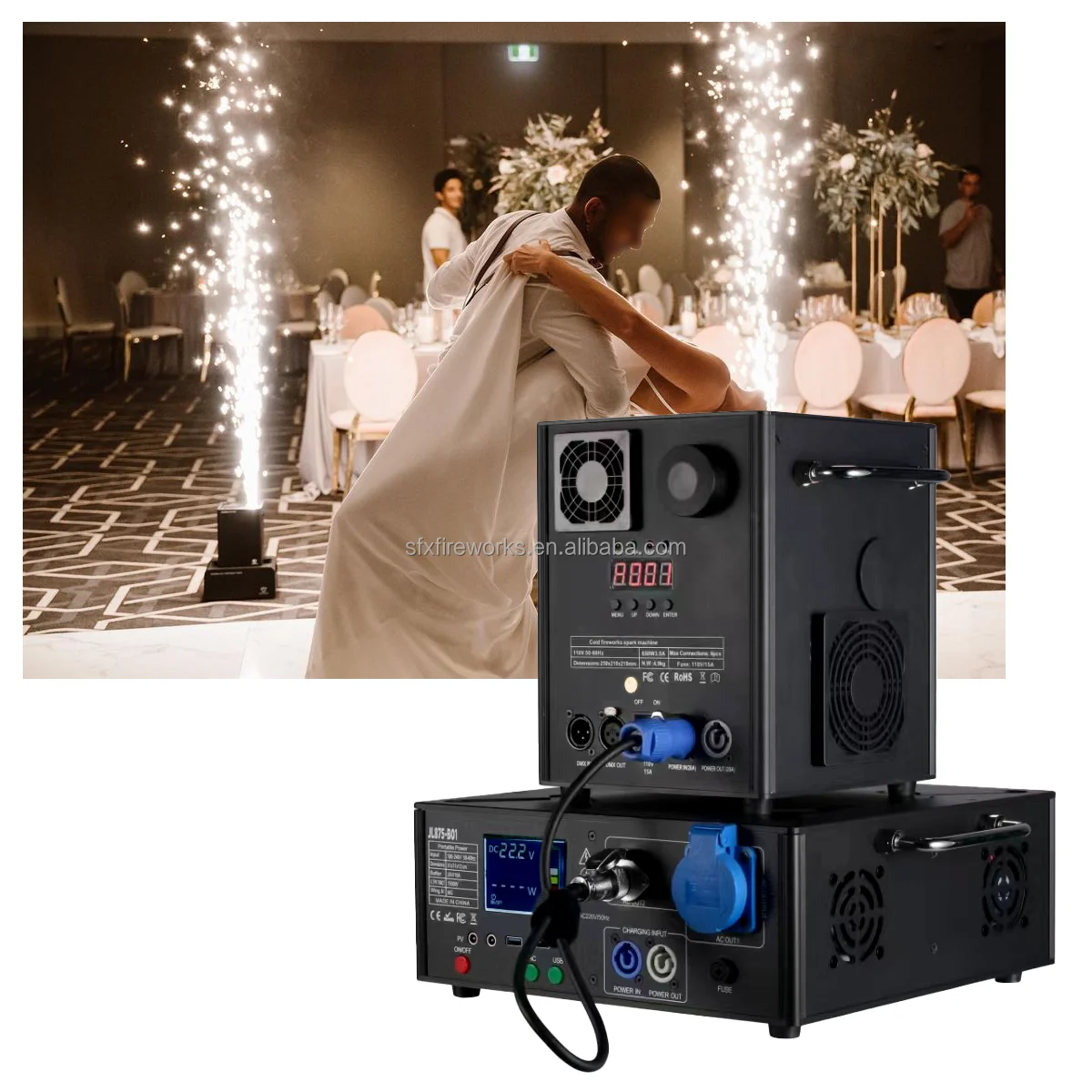 

Portable 1000W Rechargeable Battery Base For Cold Spark Machine LED Party Lights Wedding Stage Effect Power Supply