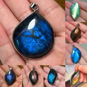 Natural Stone Pendant Necklace Irregular Shape Green Green Red Red Orange Labinaritis Pingente for Men's Jewelry 1 PCS 12 Main sales pendant natural stone - №9