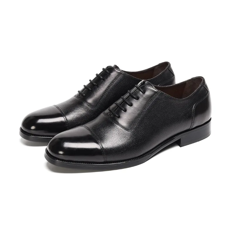Italian Mens Dress Derby Shoes Luxury Genuine Leather 2026 Autumn Fashion Elegant Black Wedding Social Shoes for Male Size 44