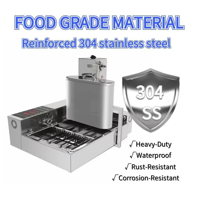 Mesin pembuat donat Mini komersial baja tahan karat untuk penggoreng donat elektrik