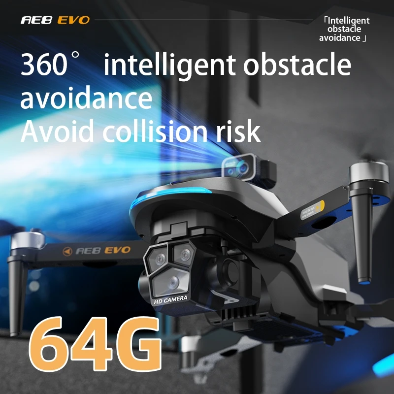 AE8 EVO with 5.5-inch touch screen RC dron 8K drone with camera GPS FPV obstacle avoidance optical flow quadcopter kids