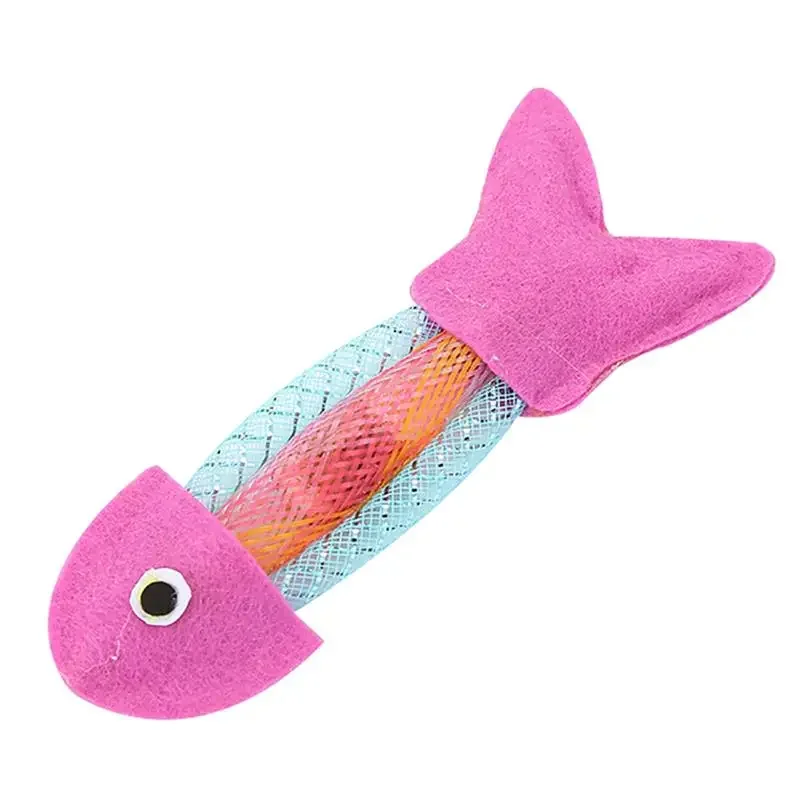 1pc Cat Chewing Toy Cloth Silvervine Fish Shape Kitten Chew Toy Cat Teething Toy Pet Accessories Pet Supplies