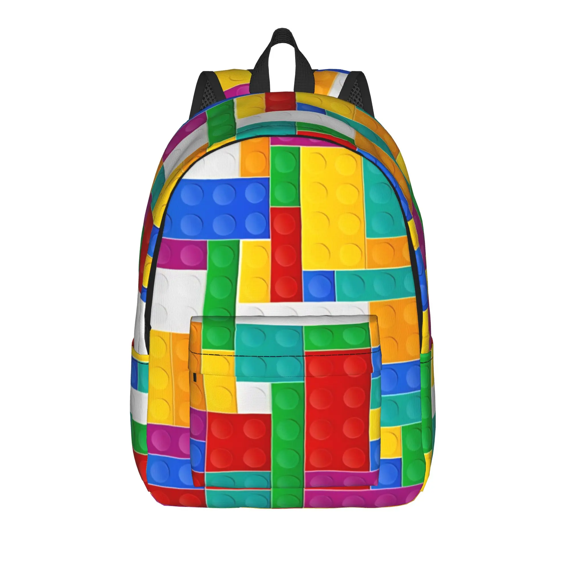 Colorful Building Blocks Toys  Backpack  Workout Backpacks Teen Cool High School Bags High Quality Large Rucksack