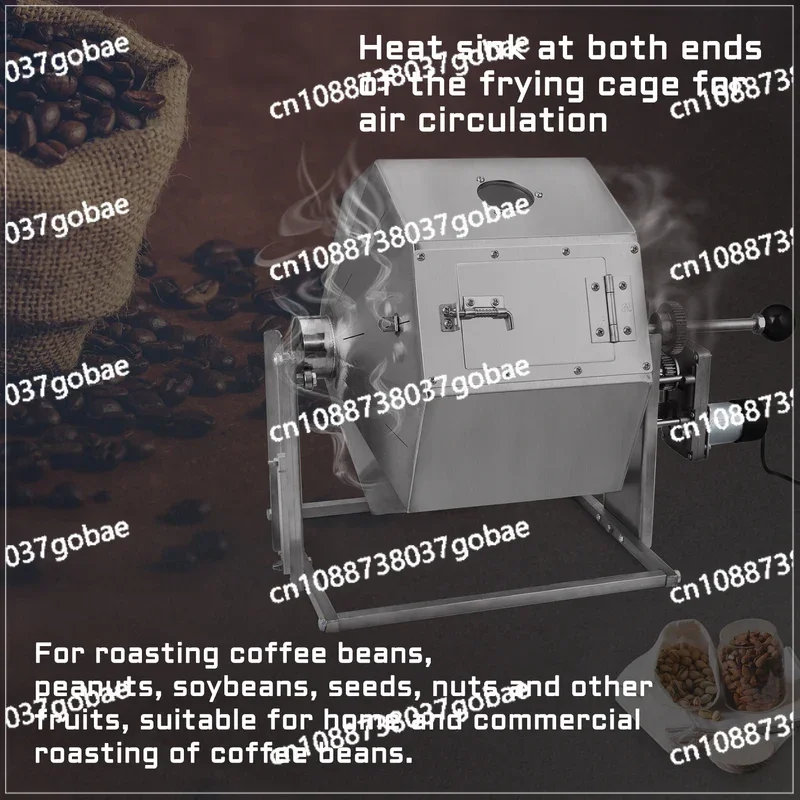 Electric Coffee Roasting Baking Machine Fuel Gas Direct Fire Nuts Grain Soybean Beans Roaster 14.5L