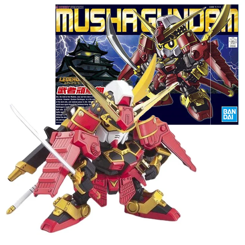 Bandai Genuine Gundam Model Kit Anime Figure SD BB373 Musha Gundam Collection Gunpla Anime Action Figure Toys for Children