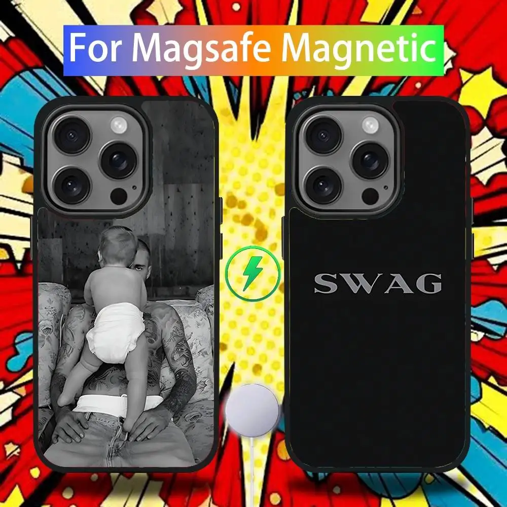 

J-Justin SWAG B-Bieber Phone Case For iPhone 16,15,14,13,12,11,Pro,Max,Plus,Mini,SE4,E Magnetic Magsafe Wireless Charging