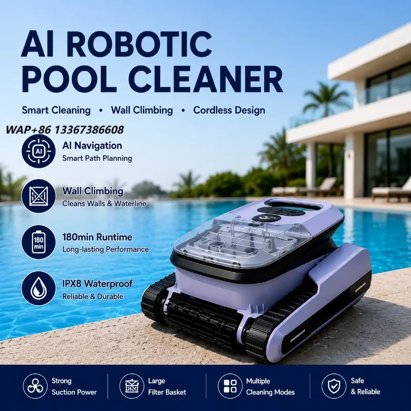 Automatic Robotic Pool Cleaner for Villa Hotel Pools Wall Climbing Pool Vacuum JIANHANG