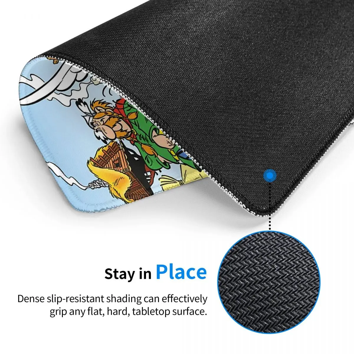 แผ่นรองเมาส์อัสเตอริกซ์และโอบีเล็กซ์ โดกมาติกส์แผ่นรองเมาส์คีย์บอร์ดคอมพิวเตอร์แผ่นรองเมาส์สำหรับเล่นเกมแล็ปท็อปโต๊ะทำงานแผ่นรองโต๊ะสำนักงาน