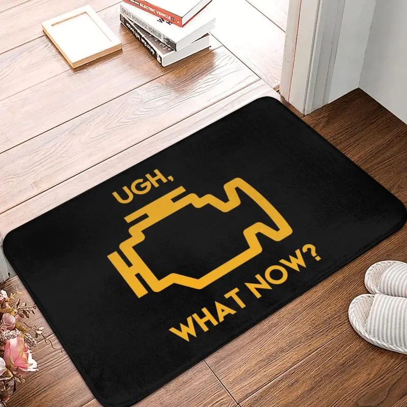 Check Engine Light What Now Floor Door Kitchen Mat Anti-Slip Indoor Mechanic Car Driver Doormat Living Room Entrance Rug Carpet