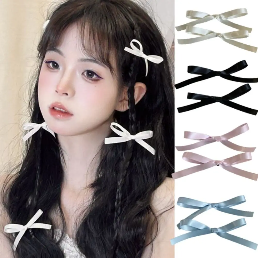 1PC Sweet Bowknot Hair Clips New Hair Accessories Cute Bow Hairpin Headwear Ballet Ribbon Bang Clip Girls