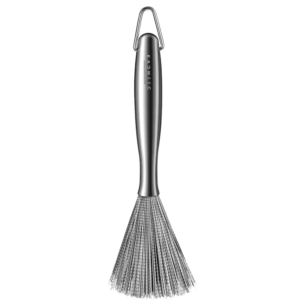 Floor Scrubber Stainless Steel Pan Brush Kitchen Handle 22.5X7X7CM Wok Accessories Silver Washing Metal Cleaning