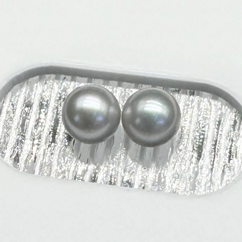 

6–7mm Natural Saltwater Akoya Pearl Matched Pairs with Natural and Cool Silver-Blue-Gray Iridescence for DIY Making Earrings