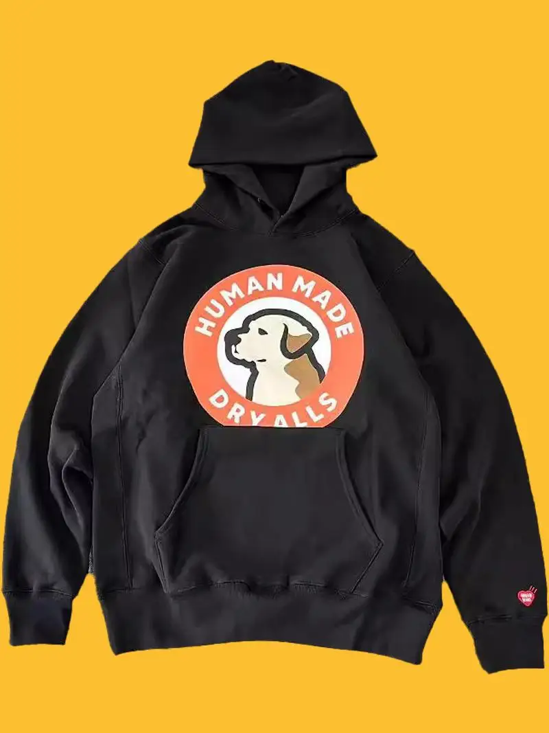 

HUMAN MADE Winter Hoodie for Men and Women, Couple's Style, Pull You Pull Duo Tu Hooded and Velvet Hooded Coat