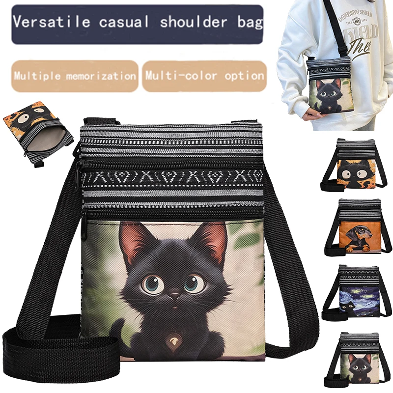 

This unisex men and women's shoulder bag is suitable for daily commuting and travel. It is made of nylon material.