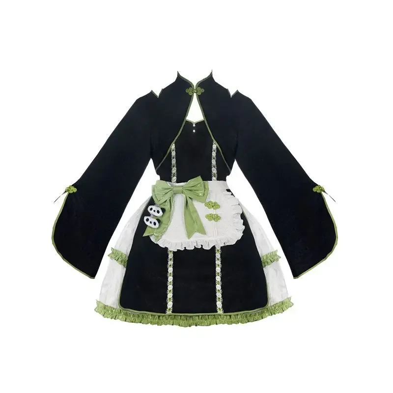 

Green Pink Cute Lolita Dress Chinese maid Style Panda jsk suit Party Daily Lolita Dress Bowknot Medieval Dress Kawaii Dress 2025