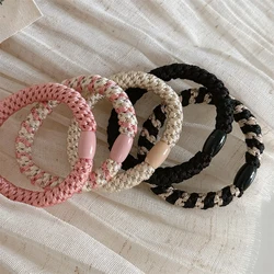 5pcs/set Hair Ties Twisted Knitted Rubber Bands Basic Elastic Hair Band Durable Ponytail Holder Women Hair Accessories