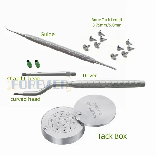 Imagen 2 del producto Pasadores de fijación de hueso GBR Dental, mango de fijación de membrana, conductor recto/curvo, pernos de fijación de membrana de implante, aleación de titanio