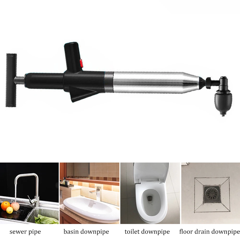 High Pressure Toilet Plunger Air Drain Blaster Cleaner Water Pipe Dredger Unblocker Pipes and Sinks Plunger For Shower Bathtub