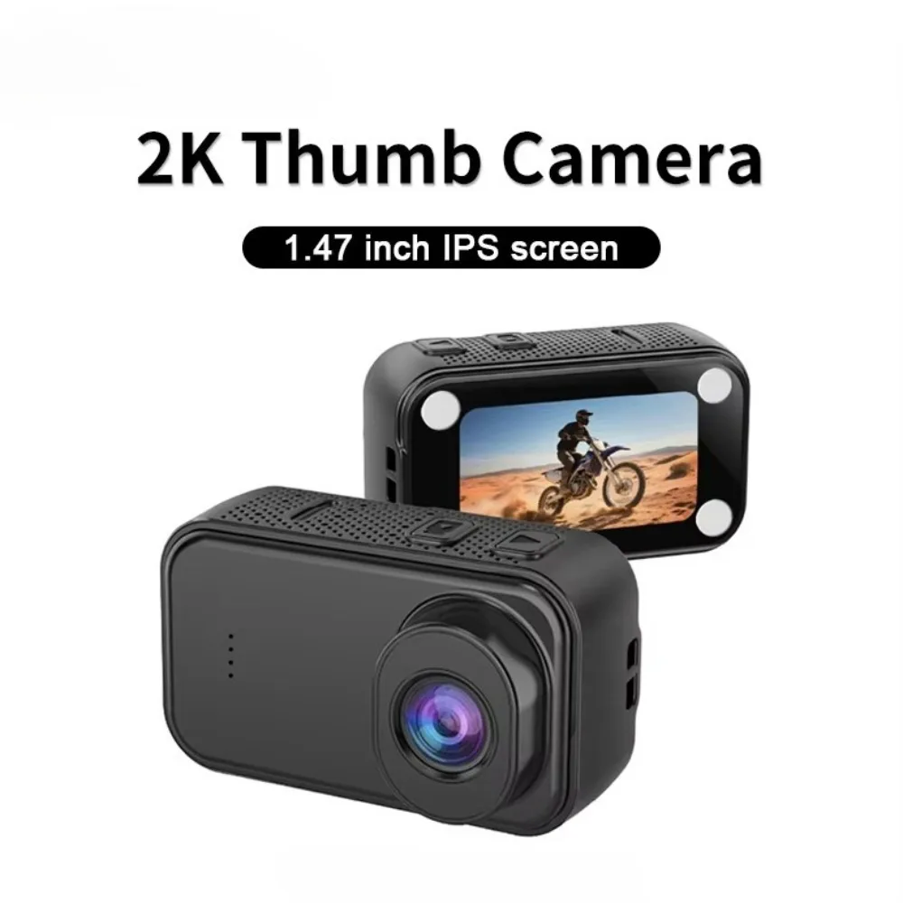 2K 30FPS Magnetic Thumb Camera Vlog Camera 1.47inch HD Display With Kit Student Pet Photo Video Outdoor Action Camera Dashcam