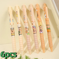 6Pcs Cute Capybara Gel Pens Black Ink Smooth Writing Quick-Drying Neutral Pens School Supplies Student Stationery