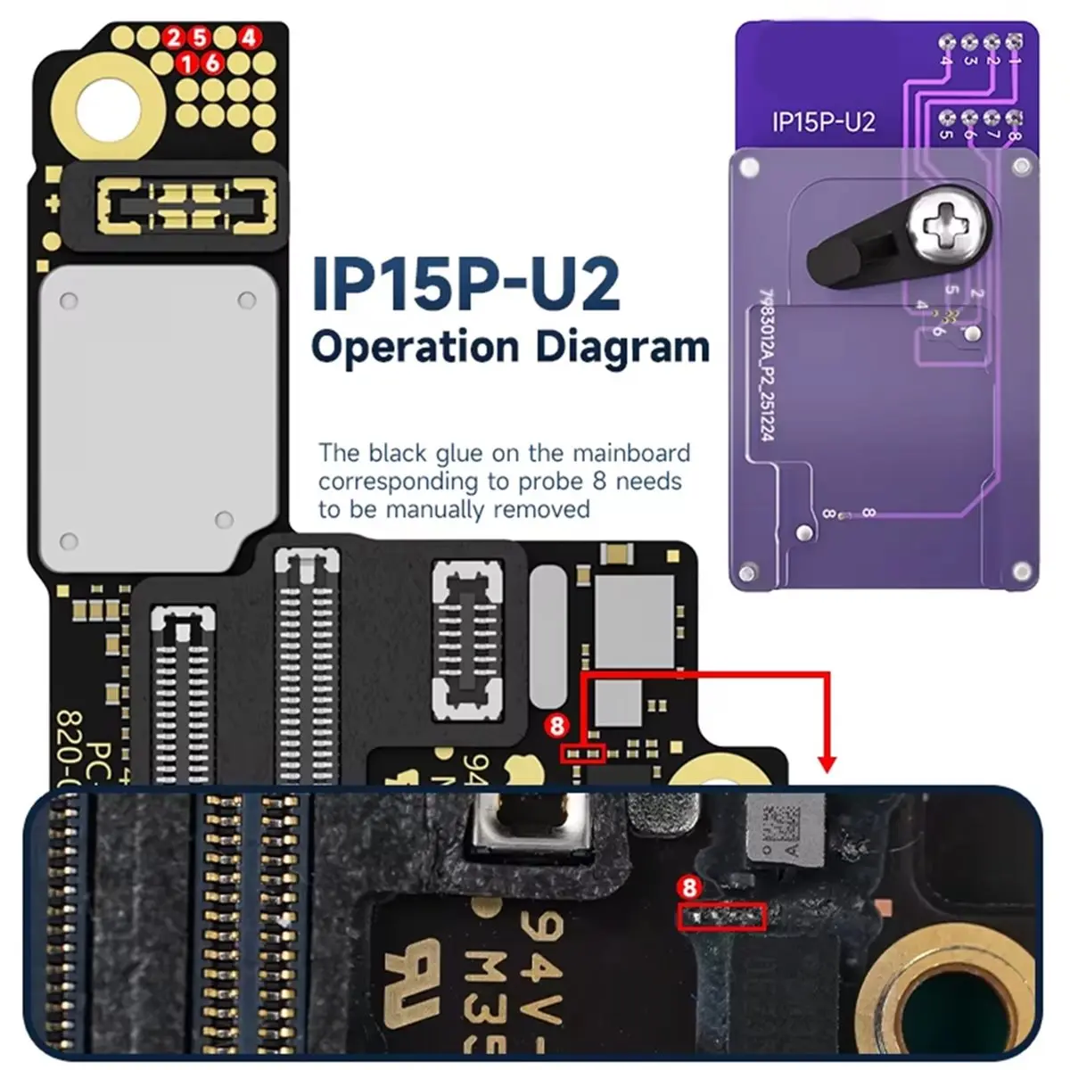 Layer-Free U2 Charging Chip Programmer for 15/16 Pro Max, Motherboard Reader/Writer Repair Kit 15P/PM