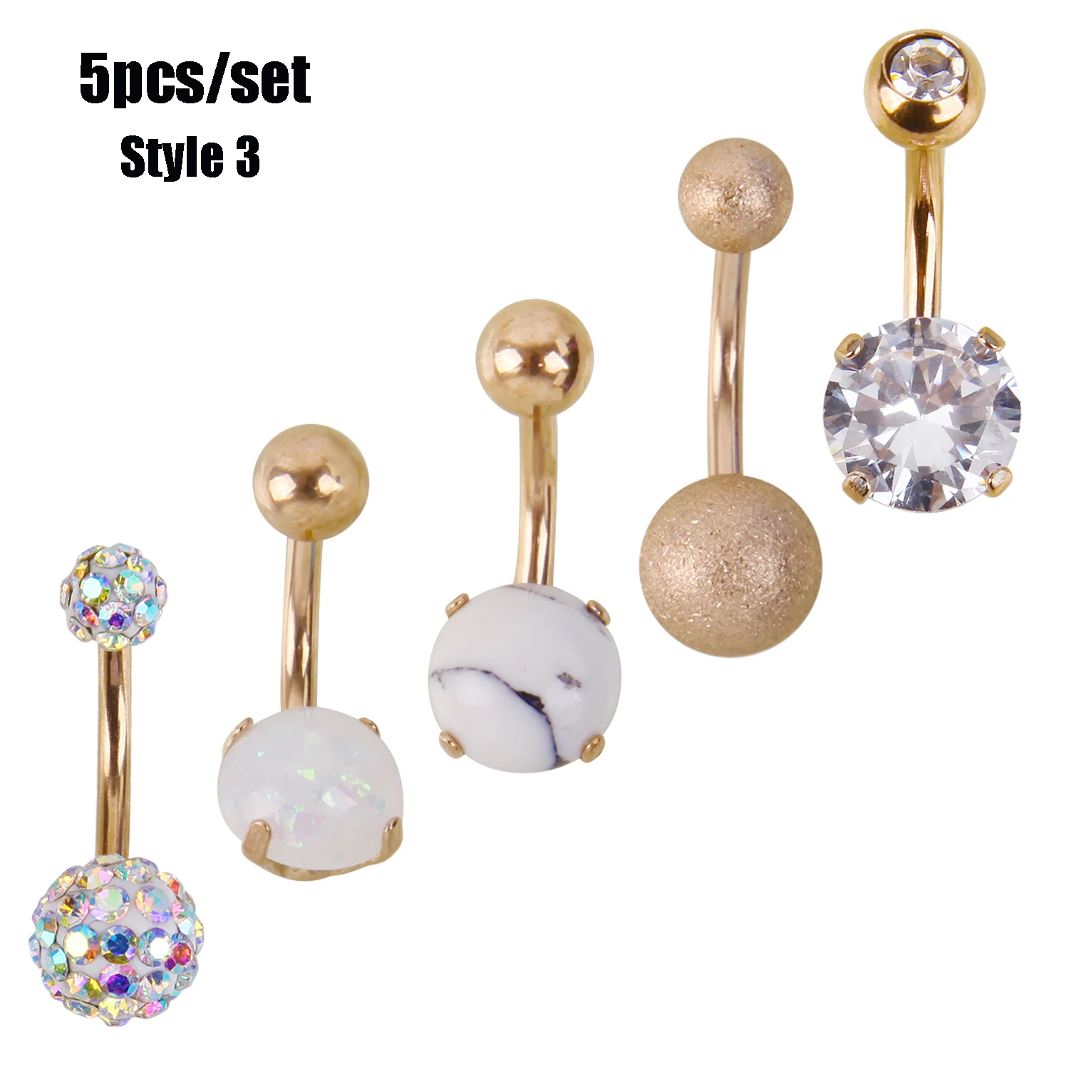 Crystal Navel Septum Piercings Bar Barbell Drop Body Piercing Ring Disinfect Nombril Ombligo Belly Button Rings Women Jewelry