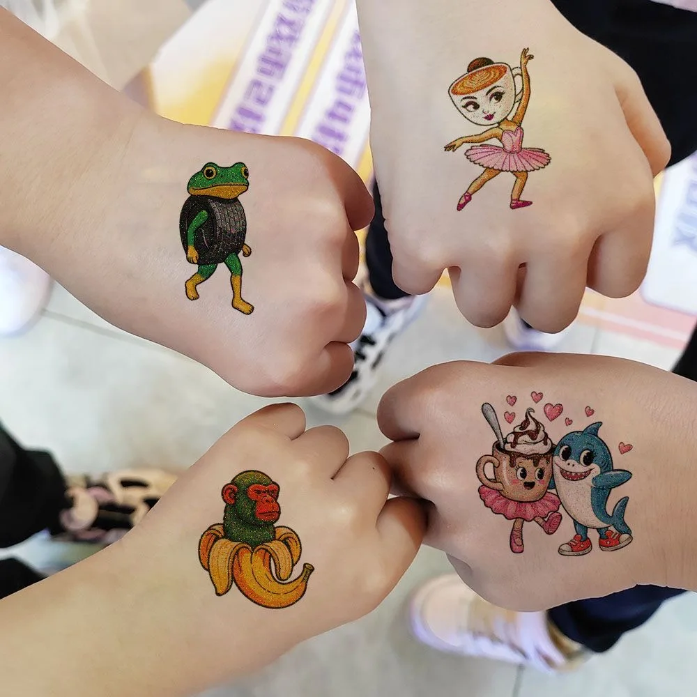  Tung Tung Sahur Brainrot italiano Animali Adesivo per tatuaggi Braccio Corpo Adesivi per tatuaggi temporanei impermeabili per regali per feste Giocattolo per bambini