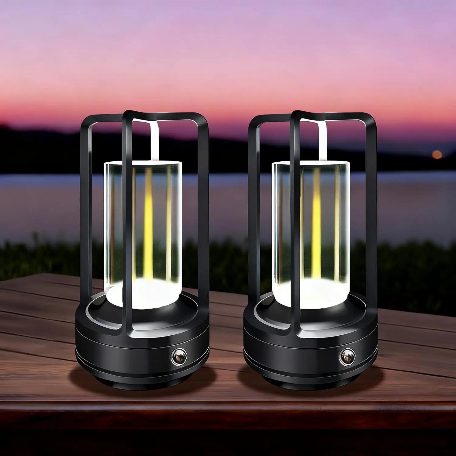 

LED Table Lamp Plastic Bedroom Bedside Desk Lamp 2000mAh Rechargeable Touch Dimming Lamp Dining Table Decorative Night Lights