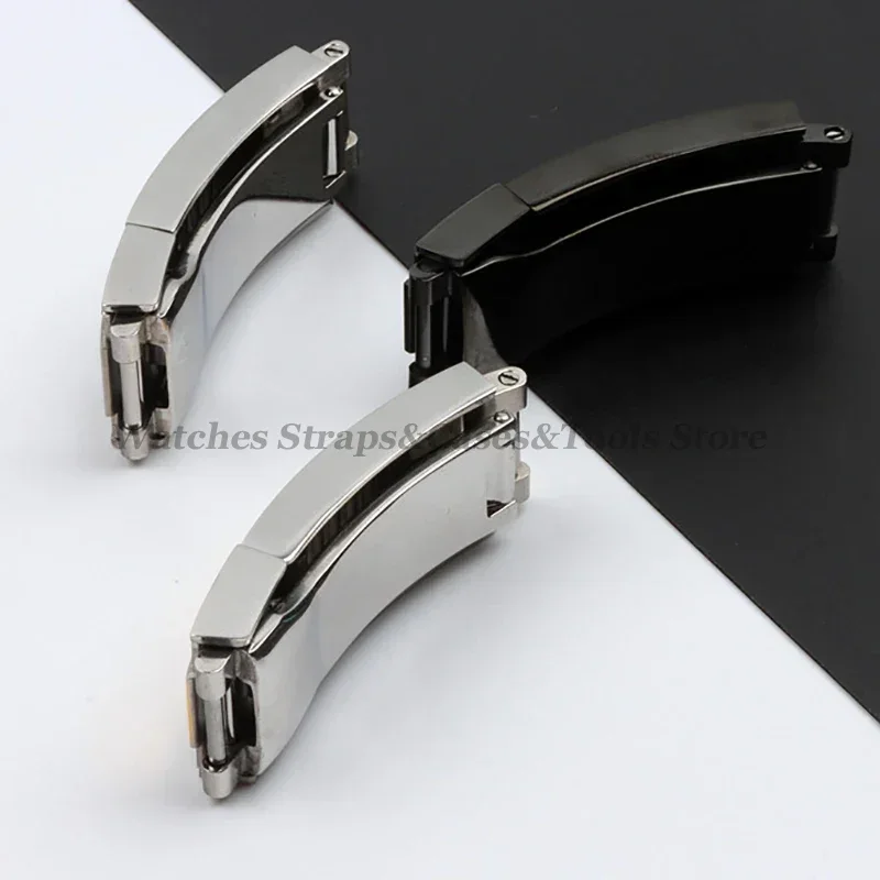Fivela de relógio para rolex para daytona submariner gmt pulseira fecho aço inoxidável prata deslizante botão de ajuste rápido 9x9mm 9x16mm