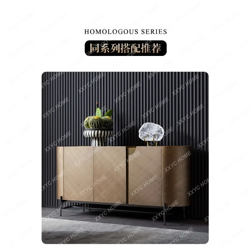 HH light luxury living room tall TV cabinet luxury metallic paint designer high-end villa locker
