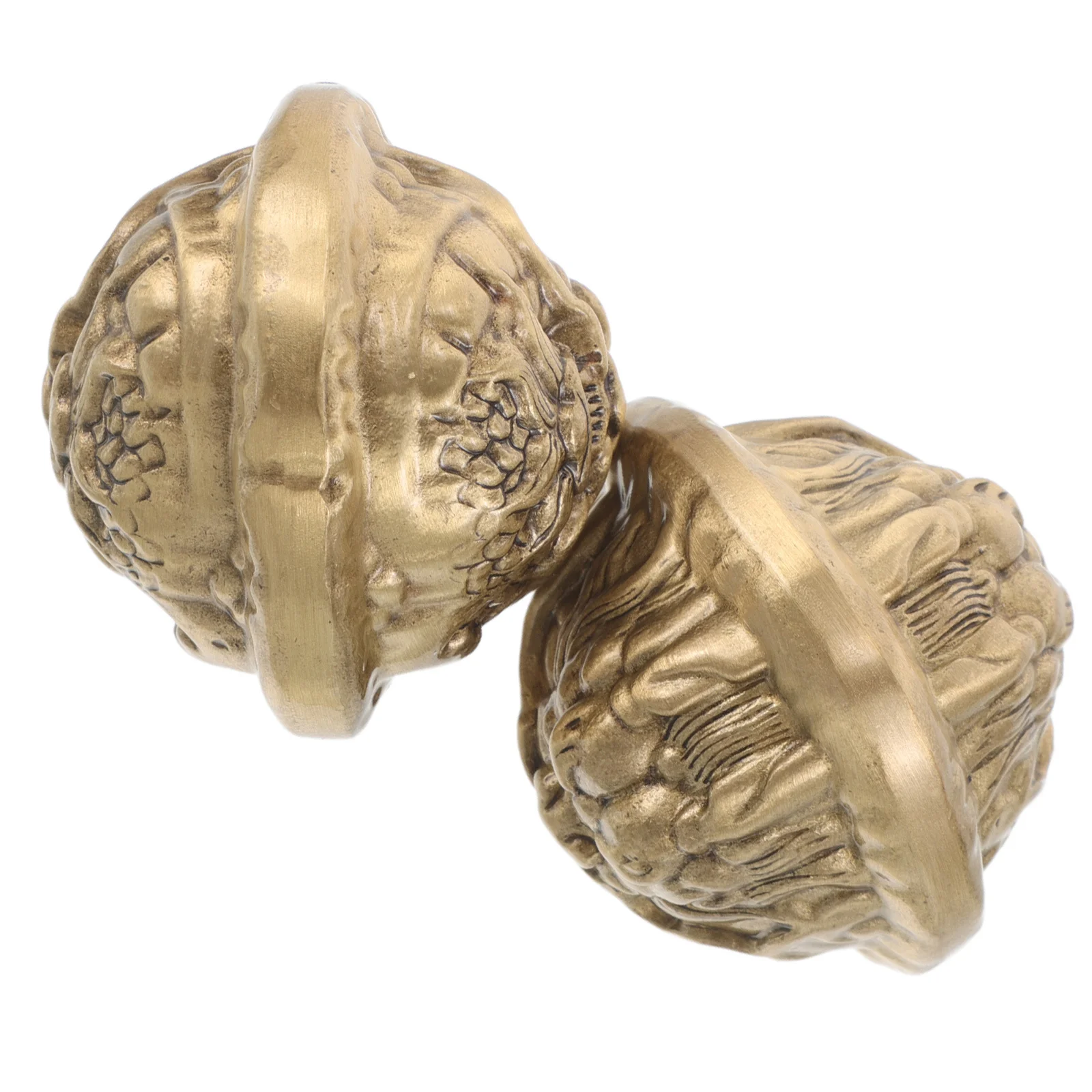 

2pcs Brass Exercise Balls Solid Walnut Grip For Finger Dexterity Hand Therapy Fitness Massage Ball Hand Strengthening Device