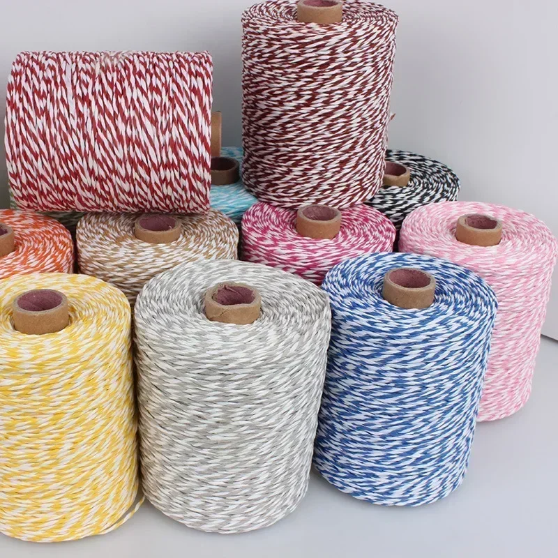 1Roll=280M Natural Raffia Straw Yarn For Hand Knit Crochet Hat HandBag Cushion Baskets Knitting Material Colorful Threads