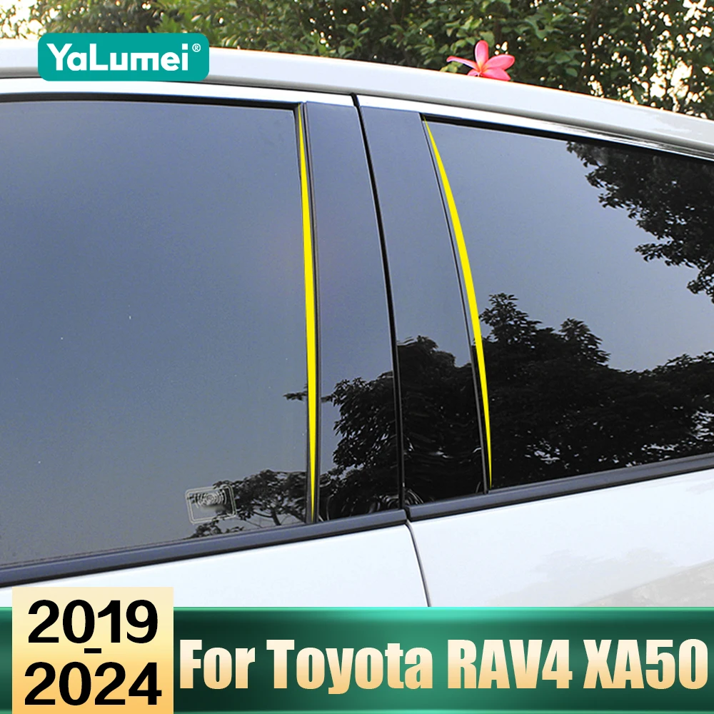 Für Toyota RAV4 XA50 RAV4 Hybrid 2019 2020 2021 2022 2023 2024 Auto Tür Fenster B/C säule Center Post Trim PC Aufkleber Abdeckung
